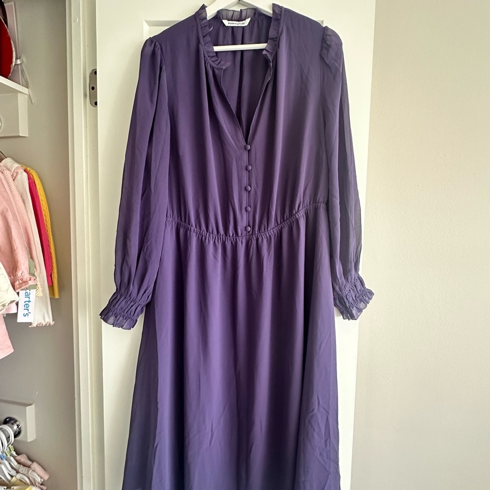 Penningtons Deep Purple Long Sleeve Dress